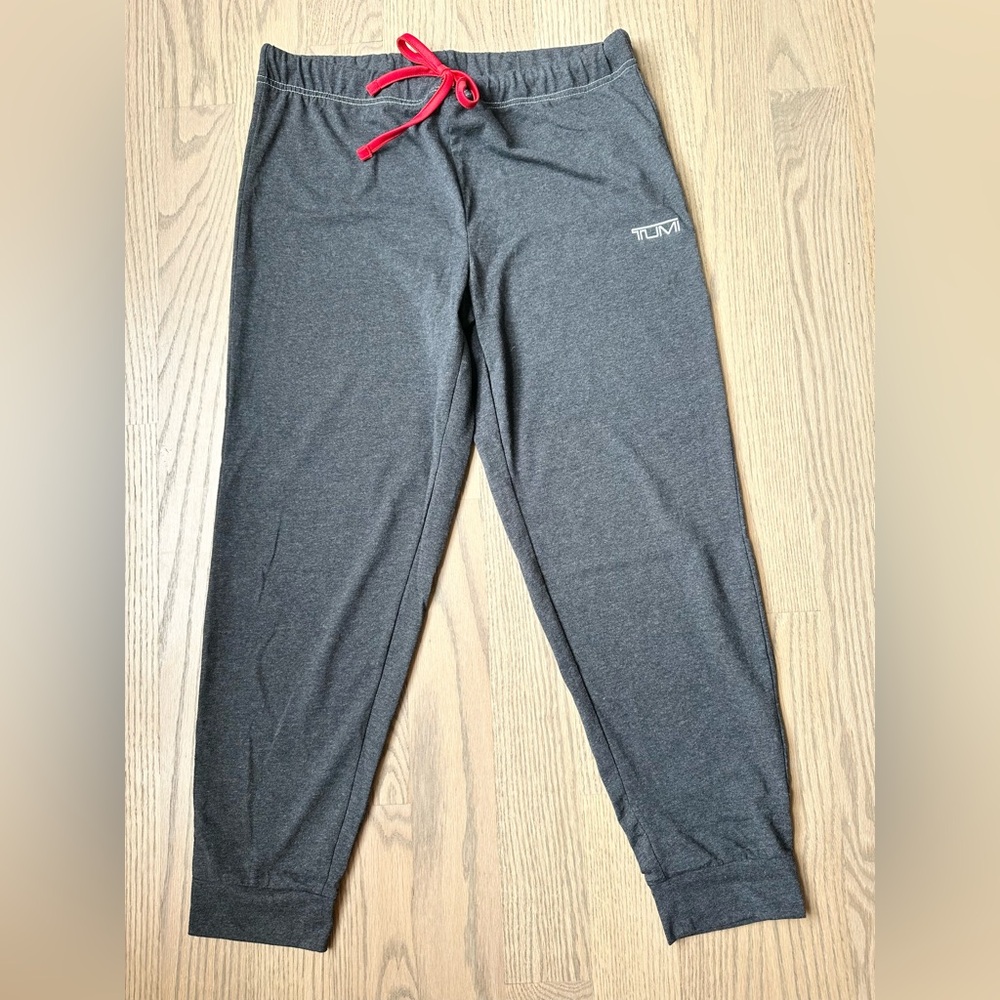 TUMI Cotton Lounge Drawstring Jogger Sweat Pants Gray